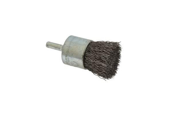 Anderson - 1" Brush Diam, Crimped, End Brush - 1/4" Diam Shank, 22,000 Max RPM - Americas Industrial Supply