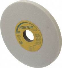 Norton - 7" Diam x 1-1/4" Hole x 1/2" Thick, L Hardness, 60 Grit Surface Grinding Wheel - Aluminum Oxide, Type 1, Medium Grade, 3,600 Max RPM, Vitrified Bond, No Recess - Americas Industrial Supply