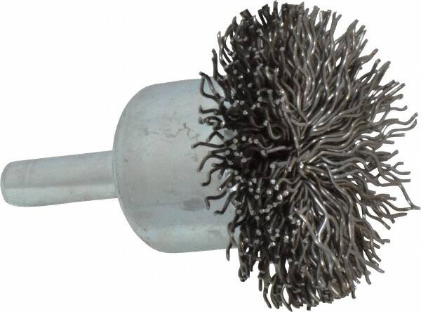 Anderson - 1-1/2" Brush Diam, Crimped, Flared End Brush - 1/4" Diam Shank, 20,000 Max RPM - Americas Industrial Supply