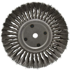 Anderson - 10" OD, 3/4" Arbor Hole, Knotted Steel Wheel Brush - 11/16" Face Width, 2-1/4" Trim Length, 0.016" Filament Diam, 4,500 RPM - Americas Industrial Supply