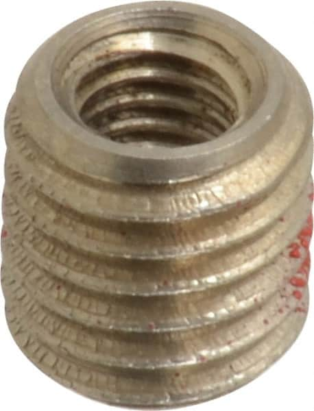 Made in USA - M6x1.00 Internal, M10x1.50 External, Metric Coarse, 10.5mm Insert Length, Thread Locking Repair Inserts - Stainless Steel, Oxide Finish, Grade 303 - Americas Industrial Supply