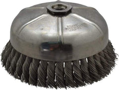 Anderson - 6" Diam, 5/8-11 Threaded Arbor, Steel Fill Cup Brush - 0.02 Wire Diam, 1-3/8" Trim Length, 6,600 Max RPM - Americas Industrial Supply