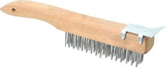 Value Collection - 4 Rows x 16 Columns Shoe Handle Scratch Brush with Scraper - 10" OAL, 1-1/8" Trim Length, Wood Shoe Handle - Americas Industrial Supply