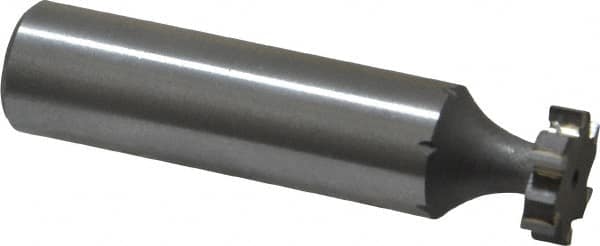Made in USA - 1/2" Diam x 1/8" Face Width, Carbide-Tipped, 6 Teeth, Shank Connection Woodruff Keyseat Cutter - Uncoated, 2-1/8" OAL x 1/2" Shank, Straight Teeth, ANSI 404, Old Standard 3 - Americas Industrial Supply
