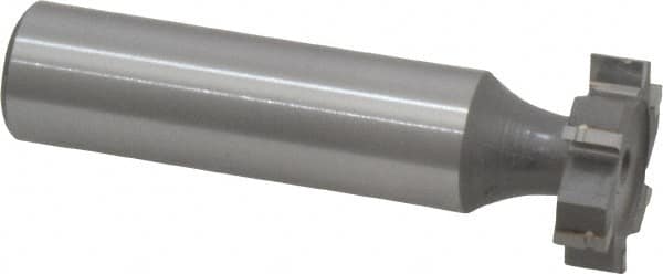 Made in USA - 3/4" Diam x 3/16" Face Width, Carbide-Tipped, 6 Teeth, Shank Connection Woodruff Keyseat Cutter - Uncoated, 2-3/16" OAL x 1/2" Shank, Straight Teeth, ANSI 606, Old Standard 9 - Americas Industrial Supply