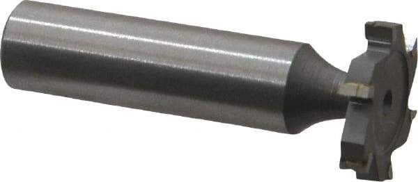 Made in USA - 7/8" Diam x 5/32" Face Width, Carbide-Tipped, 6 Teeth, Shank Connection Woodruff Keyseat Cutter - Uncoated, 2-5/32" OAL x 1/2" Shank, Straight Teeth, ANSI 507, Old Standard 10 - Americas Industrial Supply