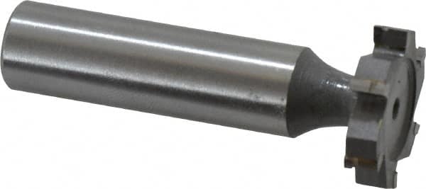 Made in USA - 7/8" Diam x 3/16" Face Width, Carbide-Tipped, 6 Teeth, Shank Connection Woodruff Keyseat Cutter - Uncoated, 2-3/16" OAL x 1/2" Shank, Straight Teeth, ANSI 607, Old Standard 11 - Americas Industrial Supply