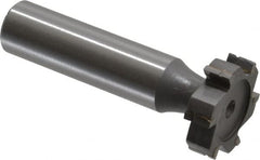 Made in USA - 7/8" Diam x 1/4" Face Width, Carbide-Tipped, 6 Teeth, Shank Connection Woodruff Keyseat Cutter - Uncoated, 2-1/4" OAL x 1/2" Shank, Straight Teeth, ANSI 807, Old Standard A - Americas Industrial Supply