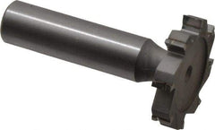 Made in USA - 1-1/4" Diam x 7/32" Face Width, Carbide-Tipped, 8 Teeth, Shank Connection Woodruff Keyseat Cutter - Uncoated, 2-7/32" OAL x 1/2" Shank, Straight Teeth, ANSI 710, Old Standard 20 - Americas Industrial Supply