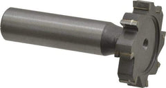 Made in USA - 1-1/4" Diam x 1/4" Face Width, Carbide-Tipped, 8 Teeth, Shank Connection Woodruff Keyseat Cutter - Uncoated, 2-1/4" OAL x 1/2" Shank, Straight Teeth, ANSI 810, Old Standard 21 - Americas Industrial Supply