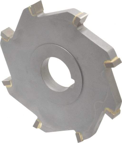Made in USA - 4" Diam x 3/8" Width of Cut, 8 Teeth, Carbide Tipped Side Milling Cutter - Straight Teeth, Uncoated - Americas Industrial Supply