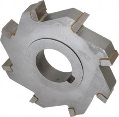 Made in USA - 4" Diam x 5/8" Width of Cut, 8 Teeth, Carbide Tipped Side Milling Cutter - Straight Teeth, Uncoated - Americas Industrial Supply