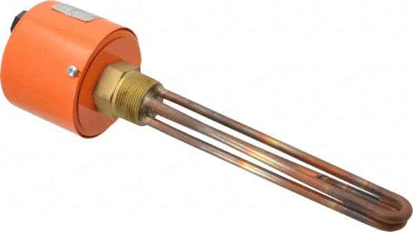 Value Collection - 2 Element, 9-1/4" Immersion Length, Standard Housing, Copper Pipe Plug Immersion Heater - 1 Phase, 120 Volt, 2,000 Watt, 60 Watts/Sq In, Brass Plug - Americas Industrial Supply