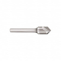 SGS - 1/2" Head Diam, 1/4" Shank Diam, 1 Flute 82° Solid Carbide Countersink - Bright Finish, 2-7/8" OAL, Single End, Straight Shank, Right Hand Cut - Americas Industrial Supply