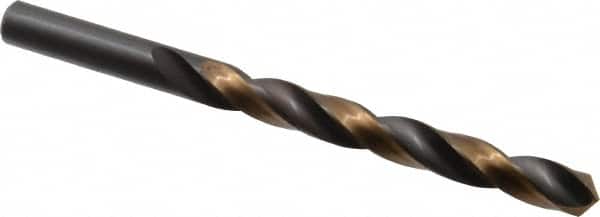 Michigan Drill - 25/64" 118° High Speed Steel Jobber Drill - Oxide/Gold Finish, Right Hand Cut, Spiral Flute, Straight Shank, 5-1/8" OAL, Split Point - Americas Industrial Supply