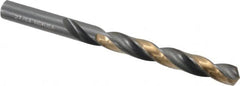 Michigan Drill - 27/64" 118° High Speed Steel Jobber Drill - Oxide/Gold Finish, Right Hand Cut, Spiral Flute, Straight Shank, 5-3/8" OAL, Split Point - Americas Industrial Supply