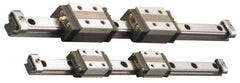 THK - 31mm Block L x 20mm W x 10.8mm H, 12mm Transverse Hole Spcg, 13mm Lateral Hole Spcg, 4-Way Compact HSR Assembly - M2.6x2.5 Block Hole, 470mm Rail L x 10mm W x 7mm H, 13mm Assembly H, 5mm Overhang - Americas Industrial Supply