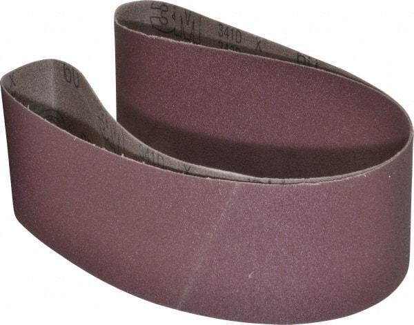 3M - 3" Wide x 48" OAL, 60 Grit, Aluminum Oxide Abrasive Belt - Aluminum Oxide, Medium, Coated, X Weighted Cloth Backing, Series 341D - Americas Industrial Supply