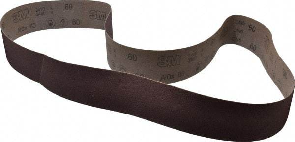 3M - 3" Wide x 72" OAL, 60 Grit, Aluminum Oxide Abrasive Belt - Aluminum Oxide, Medium, Coated, X Weighted Cloth Backing, Series 341D - Americas Industrial Supply