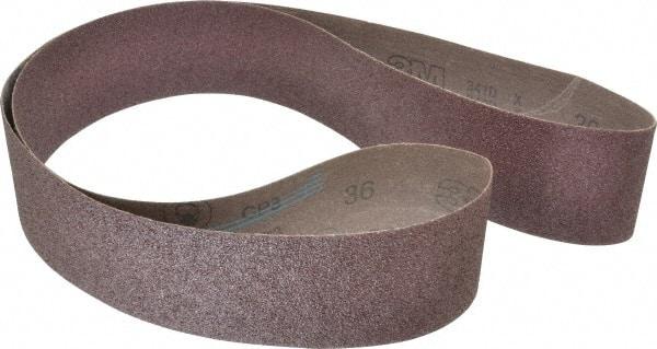 3M - 3" Wide x 72" OAL, 36 Grit, Aluminum Oxide Abrasive Belt - Aluminum Oxide, Very Coarse, Coated, X Weighted Cloth Backing, Series 341D - Americas Industrial Supply