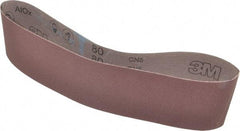 3M - 4" Wide x 36" OAL, 80 Grit, Aluminum Oxide Abrasive Belt - Aluminum Oxide, Medium, Coated, X Weighted Cloth Backing, Series 340D - Americas Industrial Supply