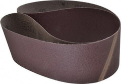 3M - 4" Wide x 52-1/2" OAL, 80 Grit, Aluminum Oxide Abrasive Belt - Aluminum Oxide, Medium, Coated, X Weighted Cloth Backing, Series 341D - Americas Industrial Supply