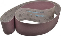 3M - 4" Wide x 80" OAL, 60 Grit, Aluminum Oxide Abrasive Belt - Aluminum Oxide, Medium, Coated, X Weighted Cloth Backing, Series 341D - Americas Industrial Supply