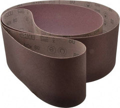3M - 6" Wide x 108" OAL, 80 Grit, Aluminum Oxide Abrasive Belt - Aluminum Oxide, Medium, Coated, X Weighted Cloth Backing, Series 341D - Americas Industrial Supply