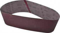 3M - 6" Wide x 48" OAL, 100 Grit, Aluminum Oxide Abrasive Belt - Aluminum Oxide, Fine, Coated, X Weighted Cloth Backing, Series 340D - Americas Industrial Supply
