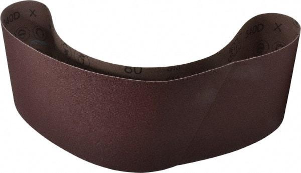 3M - 6" Wide x 48" OAL, 80 Grit, Aluminum Oxide Abrasive Belt - Aluminum Oxide, Medium, Coated, X Weighted Cloth Backing, Series 340D - Americas Industrial Supply