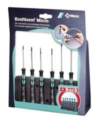 Wera - 6 Piece, 0.9 to 3mm Micro Hex Driver Set - Comes in Display Box - Americas Industrial Supply