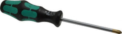 Wera - #2, 8" OAL, Standard Phillips Screwdriver - 4" Blade Length, Round Shank, Ergonomic Handle - Americas Industrial Supply