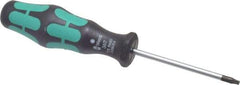 Wera - T8 Torx Driver - 2-3/8" Blade Length, 5-1/2" OAL, Ergonomic Handle - Americas Industrial Supply