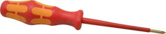 Wera - #0, 6-5/16" OAL, Insulated Phillips Screwdriver - 3-1/8" Blade Length, Round Shank, Ergonomic Handle - Americas Industrial Supply
