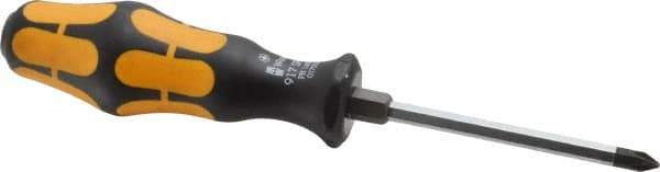 Wera - #1, 6-1/2" OAL, Demolition Phillips Screwdriver - 3-1/8" Blade Length, Hexagon Shank, Ergonomic Handle - Americas Industrial Supply