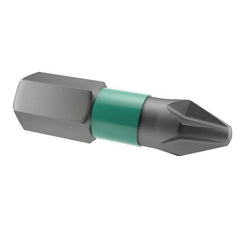 Wera - #2 Phillips Screwdriver Bit - 1/4" Hex Drive, 1" OAL - Americas Industrial Supply