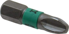 Wera - #3 Phillips Screwdriver Bit - 1/4" Hex Drive, 1" OAL - Americas Industrial Supply