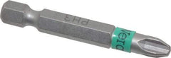 Wera - #3 Phillips Screwdriver Bit - 1/4" Hex Drive, 2" OAL - Americas Industrial Supply