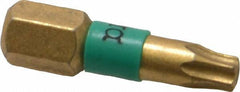 Wera - T20 Torx Bit - 1/4" Hex Drive, 1" OAL - Americas Industrial Supply