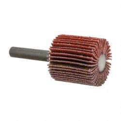 3M - 1" Diam x 1" Face Width, Fine Ceramic Alumina Coated Mounted Flap Wheel - 1/4" Shank Mount, 120 Grit, X Weighted Cloth Backing, 30,000 Max RPM - Americas Industrial Supply