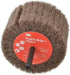3M - 3" Diam x 1-3/4" Face Width, Medium Aluminum Oxide Nonwoven Mounted Flap Wheel - 1/4" Shank Mount, 8,500 Max RPM - Americas Industrial Supply