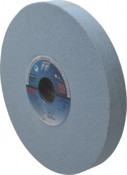 Norton - 8" Diam x 1-1/4" Hole x 1" Thick, I Hardness, 60 Grit Surface Grinding Wheel - Ceramic, Type 1, Medium Grade, 3,600 Max RPM, Vitrified Bond, No Recess - Americas Industrial Supply