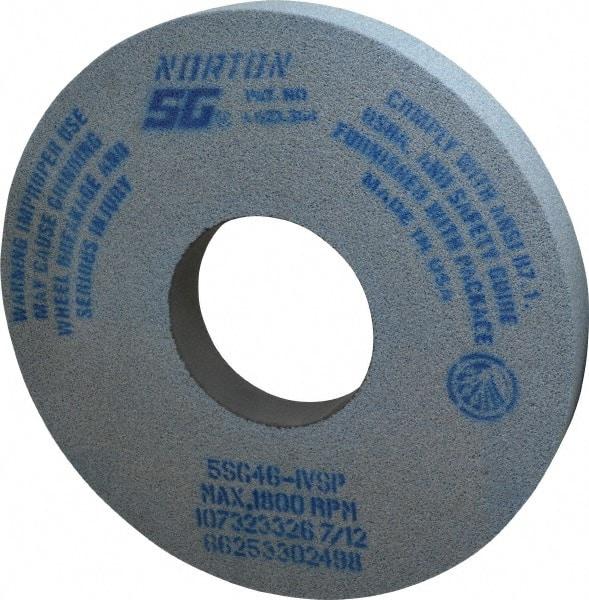 Norton - 14" Diam x 5" Hole x 1-1/2" Thick, I Hardness, 46 Grit Surface Grinding Wheel - Ceramic, Type 1, Coarse Grade, 1,800 Max RPM, Vitrified Bond, No Recess - Americas Industrial Supply