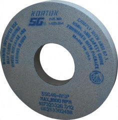 Norton - 14" Diam x 5" Hole x 1-1/2" Thick, I Hardness, 46 Grit Surface Grinding Wheel - Ceramic, Type 1, Coarse Grade, 1,800 Max RPM, Vitrified Bond, No Recess - Americas Industrial Supply