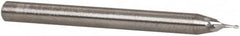 RobbJack - 0.058", 0.087" LOC, 1/8" Shank Diam, 1-1/2" OAL, 2 Flute, Solid Carbide Square End Mill - Single End, Uncoated, Spiral Flute, 30° Helix, Centercutting, Right Hand Cut, Right Hand Flute, Series SS-2 - Americas Industrial Supply