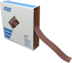 Norton - 1-1/2" x 50 Yd 240 Grit Aluminum Oxide Cloth Roll - Very Fine Grade, J Weighted Backing - Americas Industrial Supply