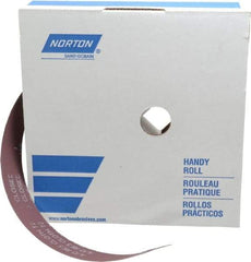 Norton - 1-1/2" x 50 Yd 400 Grit Aluminum Oxide Cloth Roll - Extra Fine Grade, J Weighted Backing - Americas Industrial Supply