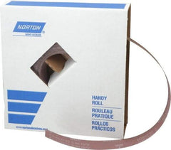 Norton - 1-1/2" x 50 Yd 600 Grit Aluminum Oxide Cloth Roll - Extra Fine Grade, J Weighted Backing - Americas Industrial Supply