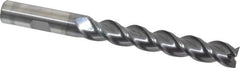 Cleveland - 1/2", 3" LOC, 1/2" Shank Diam, 5" OAL, 3 Flute, Powdered Metal Square End Mill - Single End, TiCN Finish, Spiral Flute, 42° Helix, Centercutting, Right Hand Cut, Right Hand Flute, Series PM-539R - Americas Industrial Supply