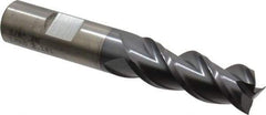 Cleveland - 5/8", 1-5/8" LOC, 5/8" Shank Diam, 3-7/8" OAL, 3 Flute, Powdered Metal Square End Mill - Single End, TiCN Finish, Spiral Flute, 42° Helix, Centercutting, Right Hand Cut, Right Hand Flute, Series PM-539R - Americas Industrial Supply
